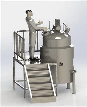 ถังผสมสูญญากาศสแตนเลสอุตสาหกรรม Homogenizer Tank